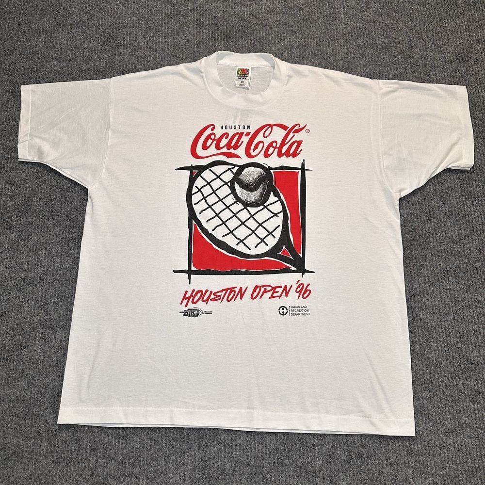 Vintage Coca-Cola Houston Open 1996 T-shirt Adult Size 2XL‎ White